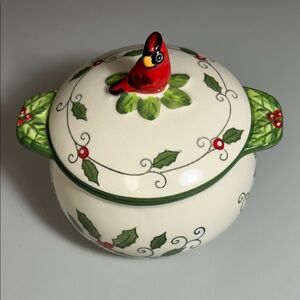 Temp-Tations Ceramic Soup Bowl/Tureen w/ Cardinal Design Lid (up to 4 available)